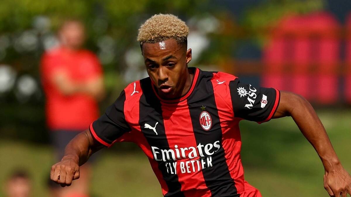 Omari Hutchinson (attaccante AC Milan), qui durante l'amichevole Milan-Padova 1-1 disputata a porte chiuse a Milanello