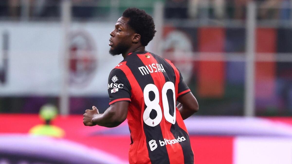 Yunus Musah (centrocampista AC Milan), qui durante Milan-Lecce 3-0 (Serie A 2026-2027)
