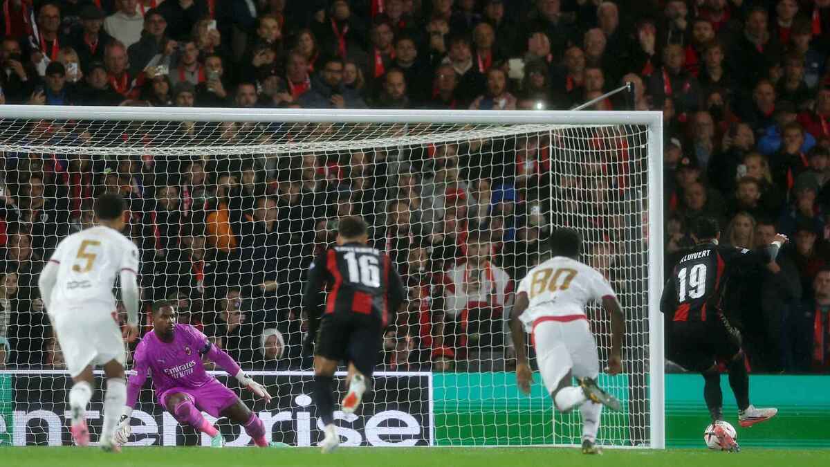 Il gol su rigore di Justin Kluivert in Bournemouth-Milan 2-0 (Europa League 2026-2027)
