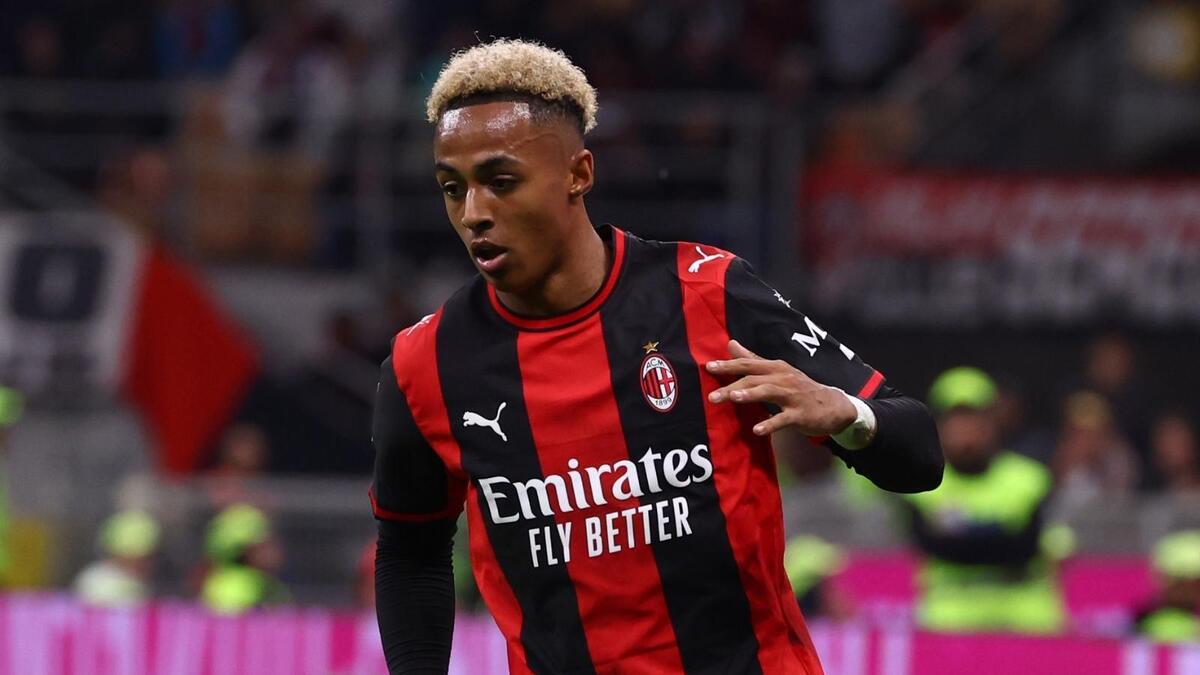 Omari Hutchinson (attaccante AC Milan), qui durante Milan-Atalanta 3-2 (Serie A 2026-2027)