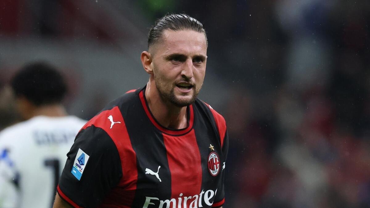 Adrien Rabiot (centrocampista AC Milan), qui esulta per il suo gol in Milan-Atalanta 3-2 (Serie A 2026-2027)