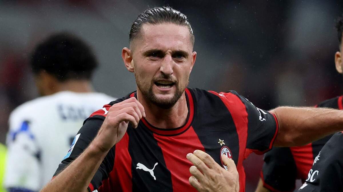 Adrien Rabiot (centrocampista AC Milan), esulta per il suo gol in Milan-Atalanta 3-2 (Serie A 2026-2027)
