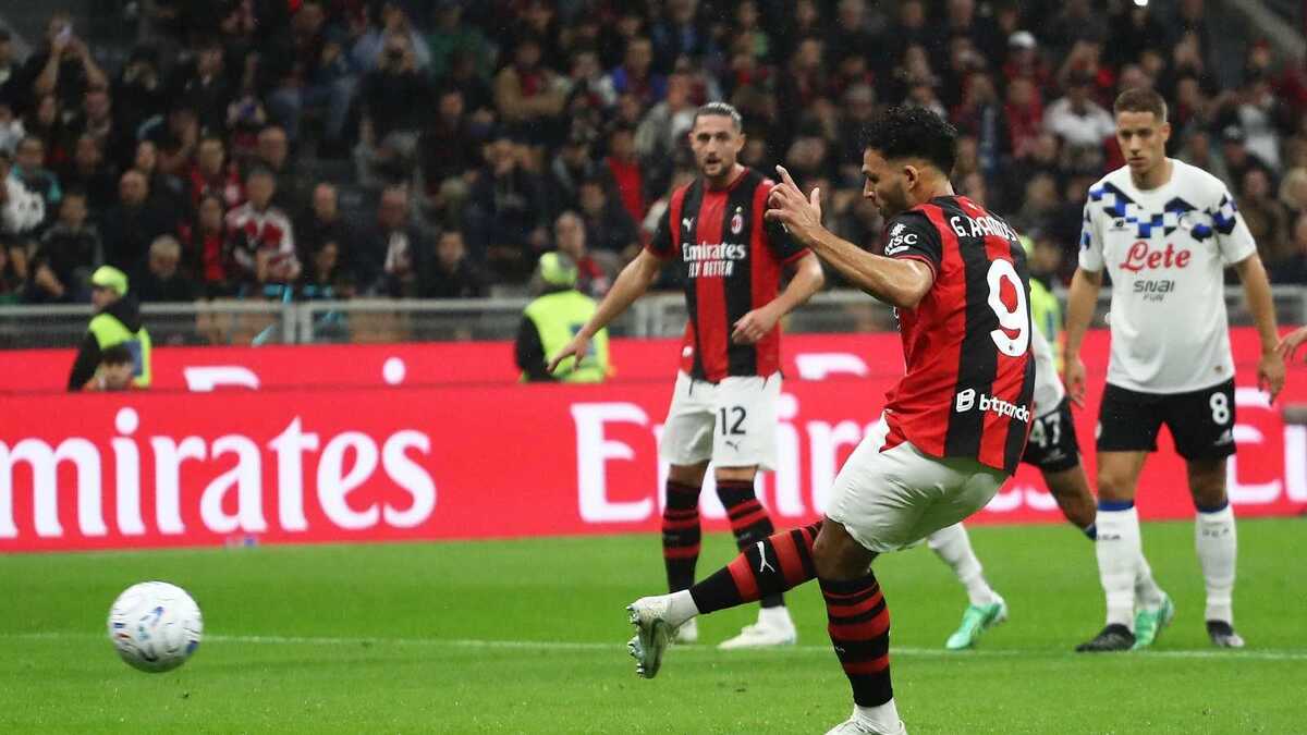 Il gol su rigore di Gonçalo Ramos (attaccante AC Milan) in occasione di Milan-Atalanta 1-0 (Serie A 2026-2027)
