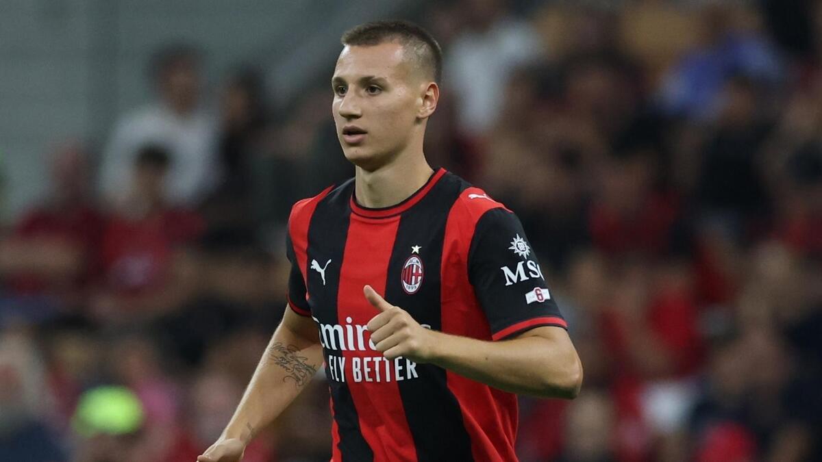 Francesco Camarda (attaccante AC Milan), qui durante Milan-Lecce 3-0 (Serie A 2026-2027)