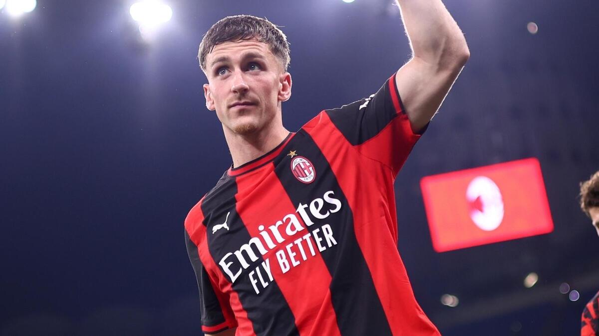 Alexis Saelemaekers (centrocampista AC Milan), qui prima di Milan-Lecce 3-0 (Serie A 2026-2027)
