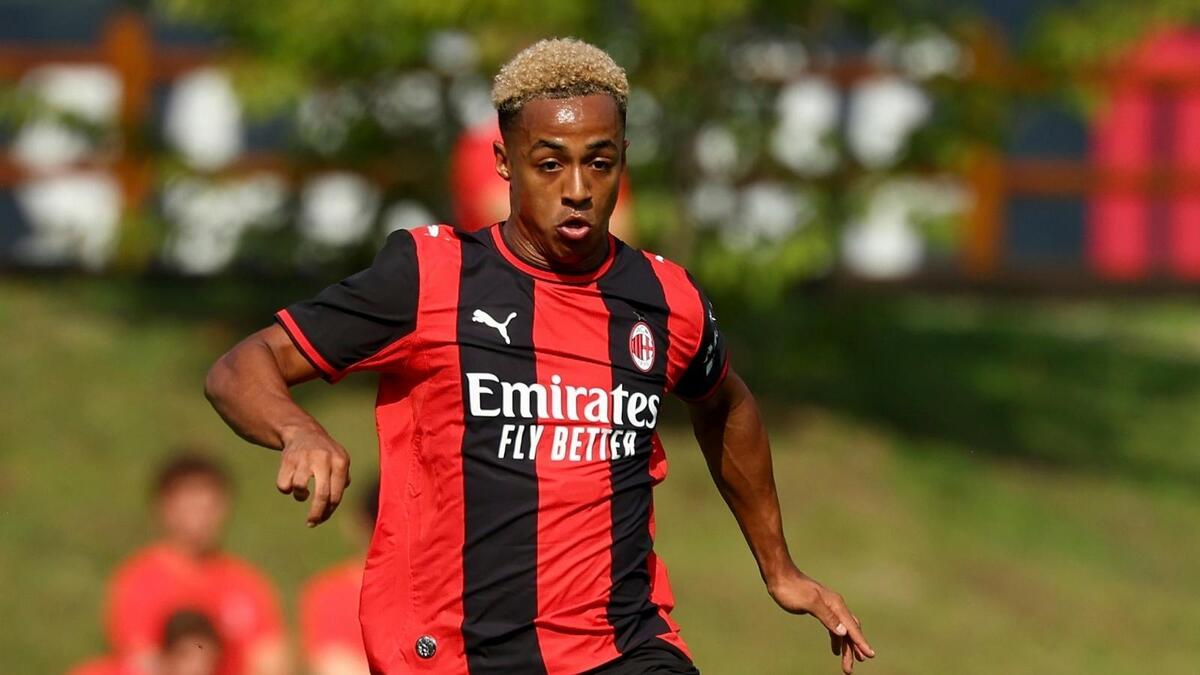 Omari Hutchinson (attaccante AC Milan), qui durante l'amichevole Milan-Padova 1-1 a Milanello