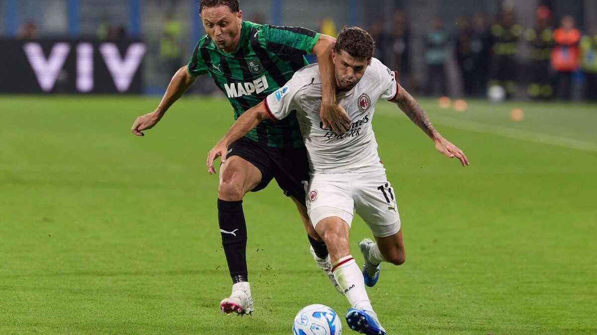 Christian Pulisic (attaccante AC Milan), qui durante Sassuolo-Milan 1-1 (Serie A 2026-2027)