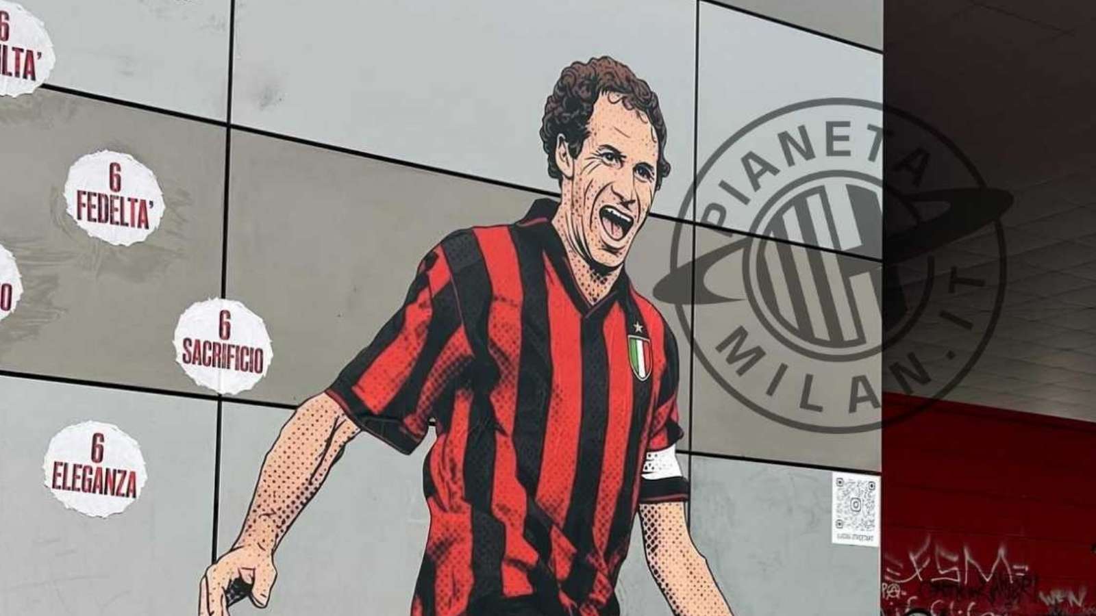 sfregiato di nuovo il murale dedicato a franco baresi le immagini dall esterno di casa milan da Pianetamilan.it sfregiato di nuovo il murale dedicato a franco baresi le immagini dall esterno di casa milan