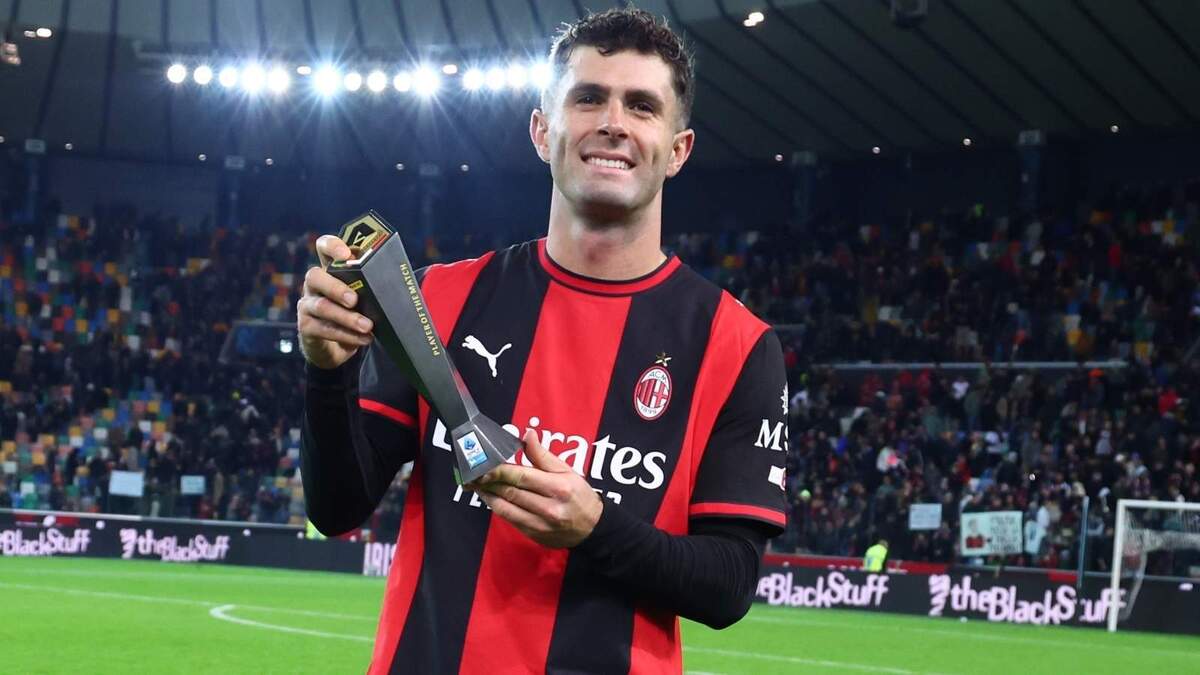 Christian Pulisic (attaccante AC Milan), premiato MVP di Udinese-Milan 0-2 (Serie A 2026-2027)