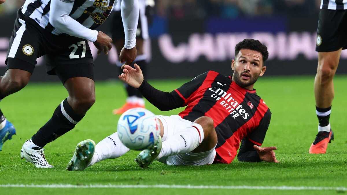 Gonçalo Ramos (attaccante AC Milan), qui durante Udinese-Milan 0-2 (Serie A 2026-2027)