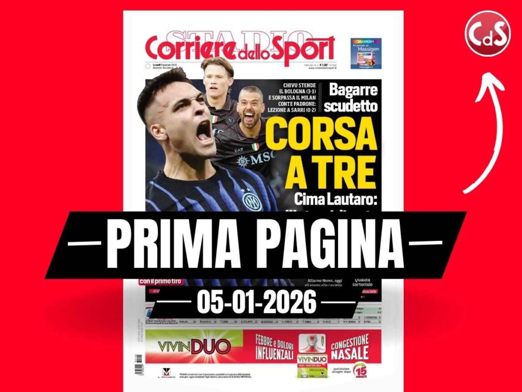 Prima pagina Corriere dello Sport: "Milan, che mira: ha segnato 11 gol con il primo tiro"