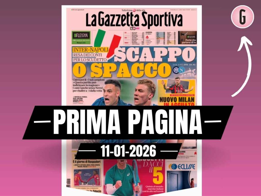 Prima pagina Gazzetta dello Sport: "Nuovo Milan in agguato"