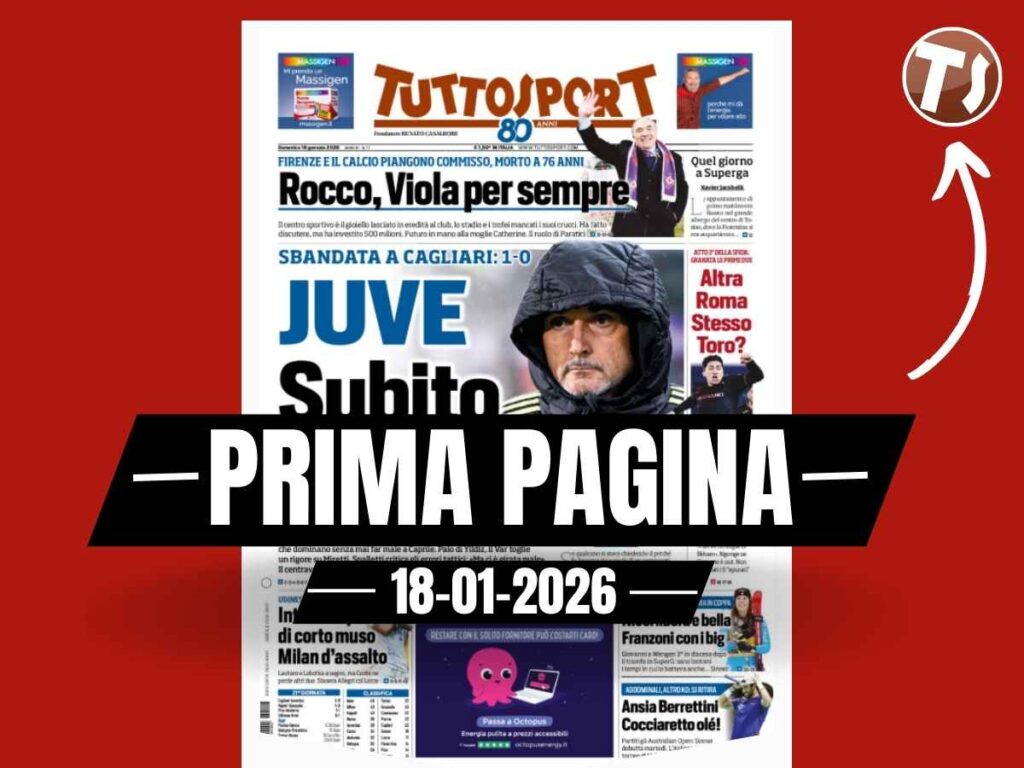 Prima pagina Tuttosport: "Inter e Napoli di corto muso. Milan d'assalto"