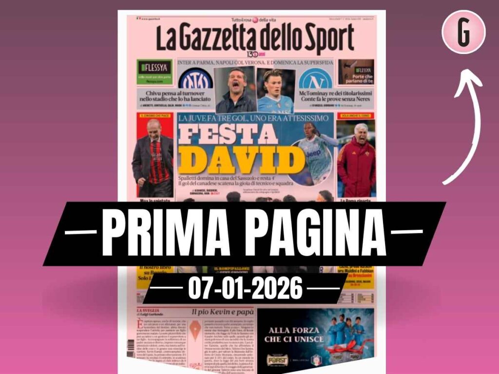 Prima pagina Gazzetta dello Sport: "Allegri spietato. Milan al primo tiro segnati 12 gol"