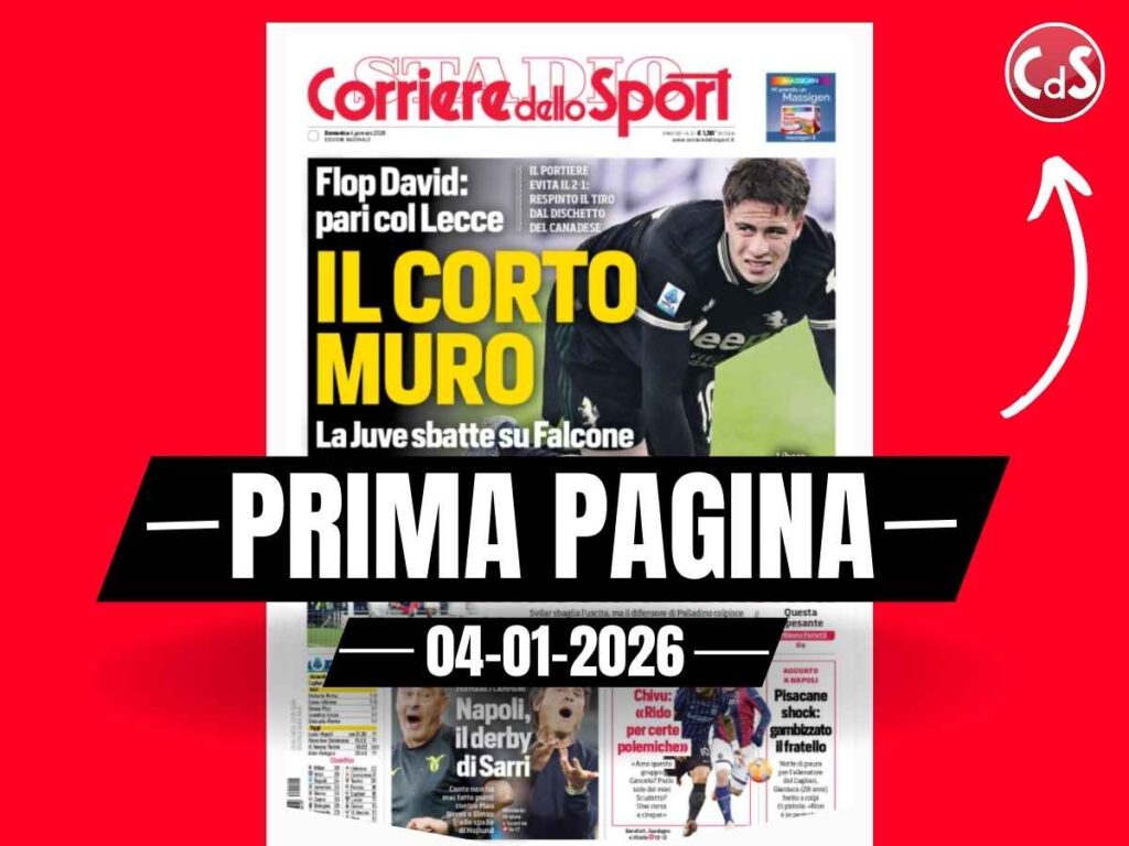 Prima pagina Corriere dello Sport: "Juventus, il corto muro"