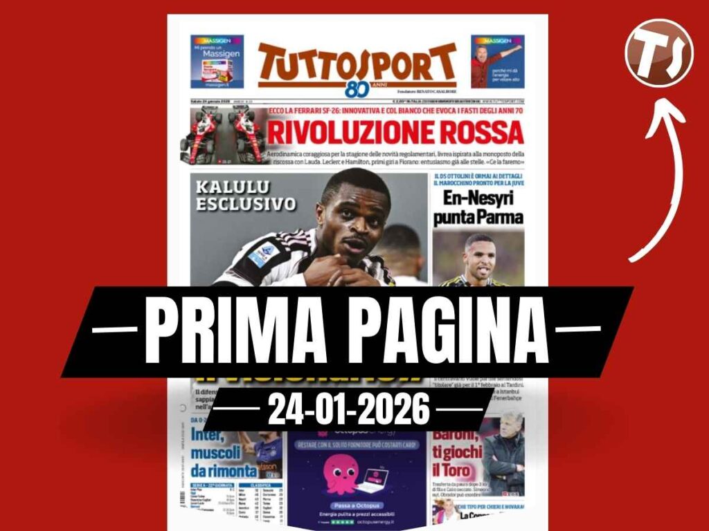 Prima pagina Tuttosport: tra mercato, Serie A e Pierre Kalulu
