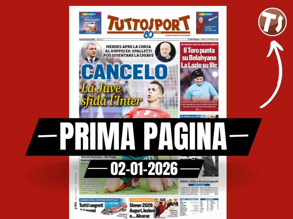 Prima pagina Tuttosport, Allegri: "Milan quarto? Non mi basta"