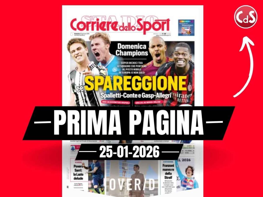 Prima pagina Corriere dello Sport: "Spareggione tra Roma-Milan"