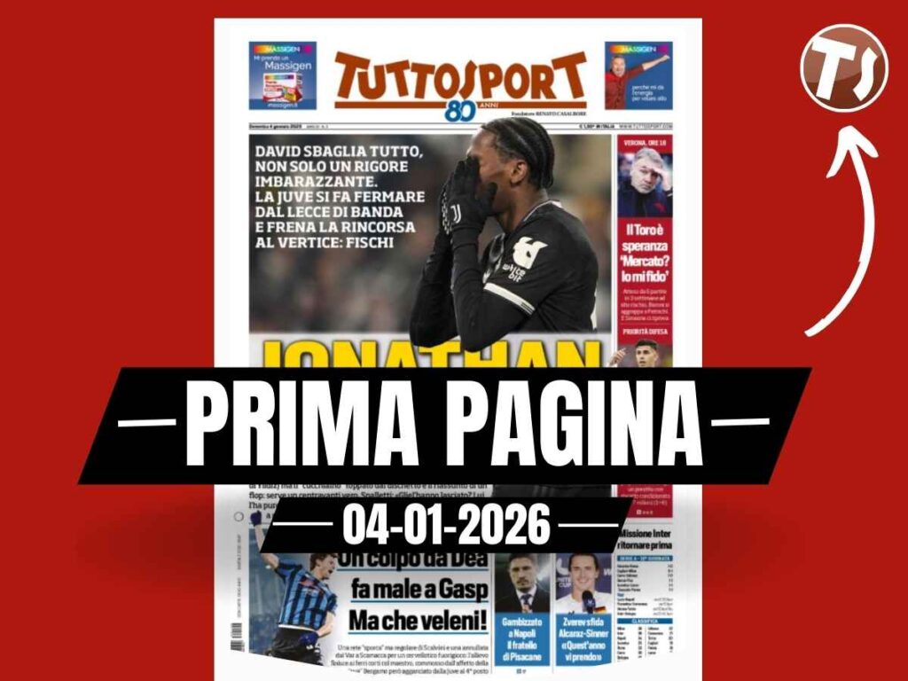 Prima pagina Tuttosport: "Juventus, Jonathan Danni"