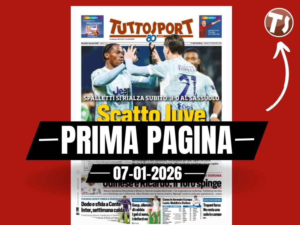 Prima pagina Tuttosport: "Lazio, Maldini e Ratkov"