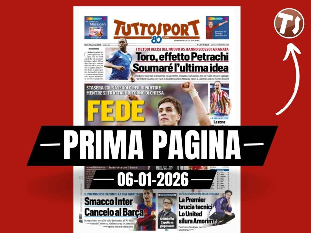 Prima pagina Tuttosport: "Arbitri e VAR, Capello va giù pesante"