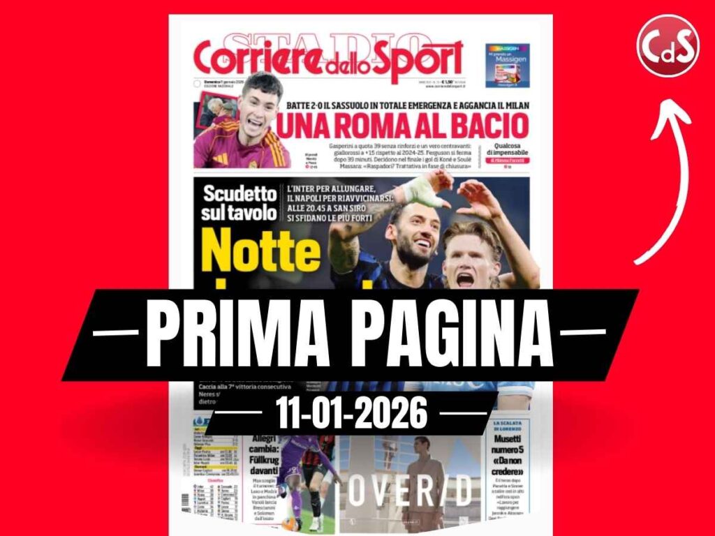 Prima pagina Corriere dello Sport, Fiorentina-Milan: Allegri cambia, Fullkrug davanti