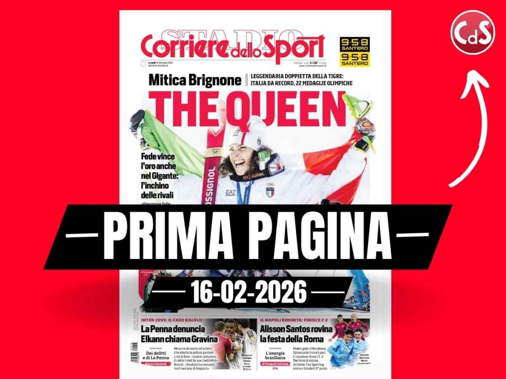 Prima pagina Corriere dello Sport: "Inter-Juve, caso Kalulu: La Penna denuncia. Elkann chiama Gravina"