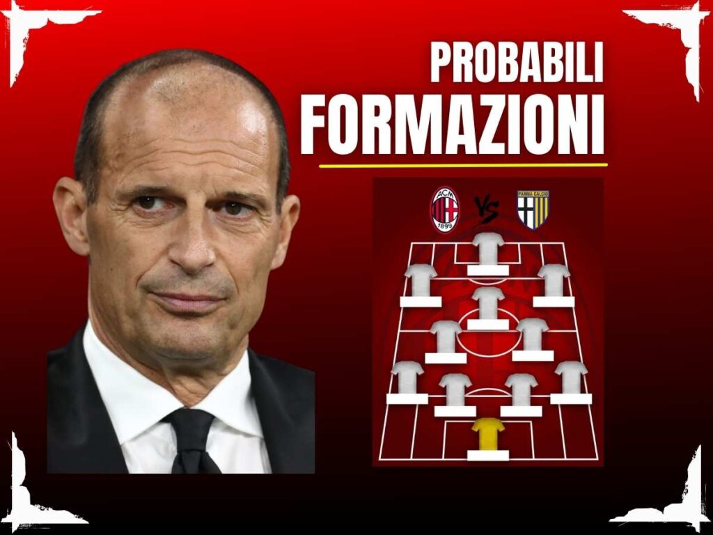 Milan-Parma, le probabili formazioni: un dubbio per Allegri. In attacco si cambia