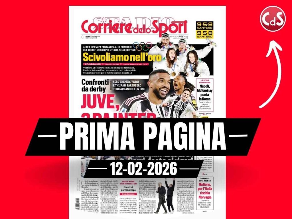 Prima pagina Corriere dello Sport: "Juventus, tre da Inter. In 8 ruoli domina Chivu"