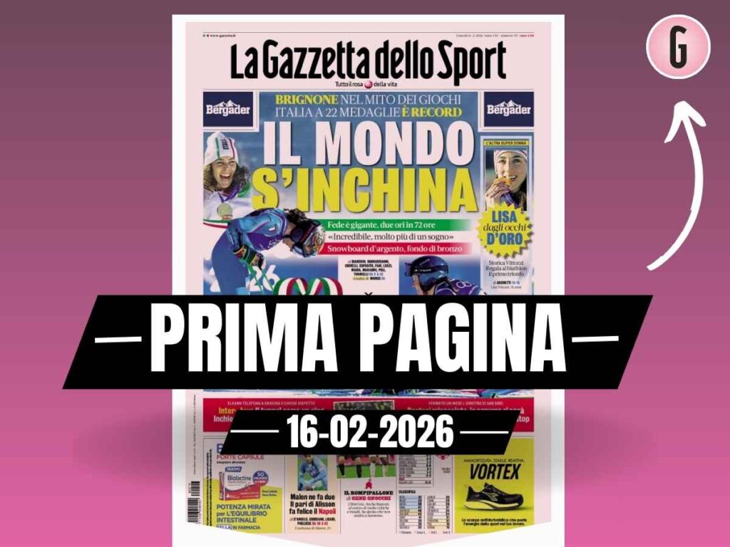 Prima pagina Gazzetta dello Sport: "Inter-Juve, il tunnel come un ring. Bastoni minacciato"