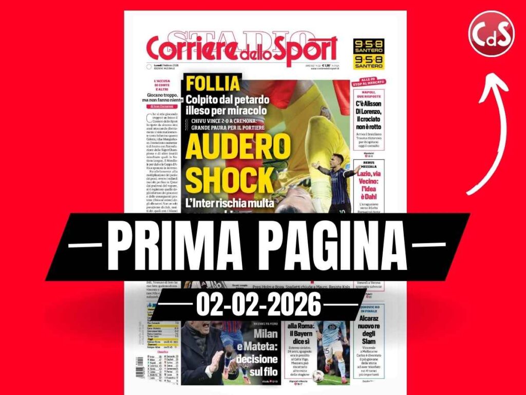 Prima pagina Corriere dello Sport: "Milan e Mateta, decisione sul filo. Nkunku fa muro"