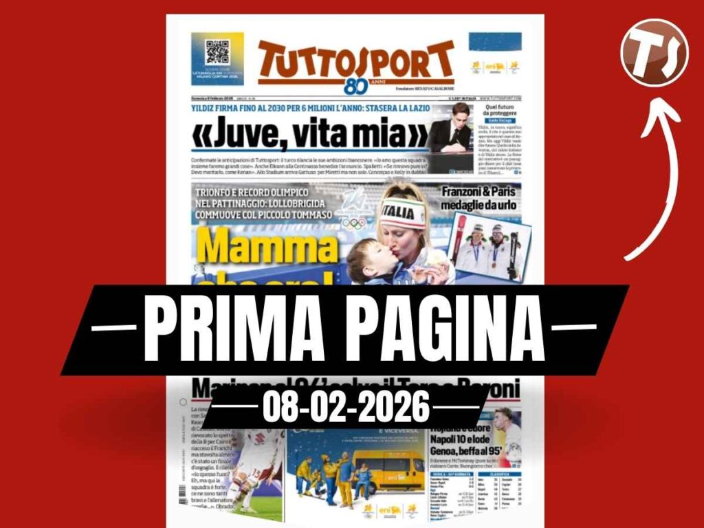 Prima pagina Tuttosport: tra le Olimpiadi e la Serie A