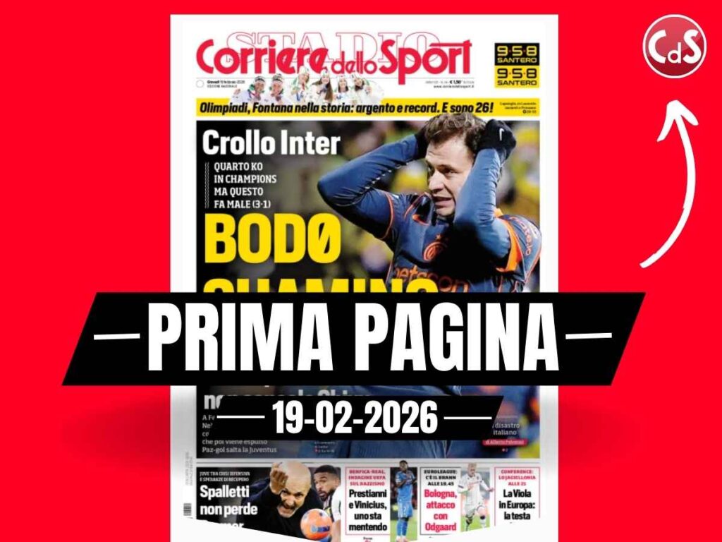 Prima pagina Corriere dello Sport: "Il +7 in campionato sul Milan non consola Chivu"