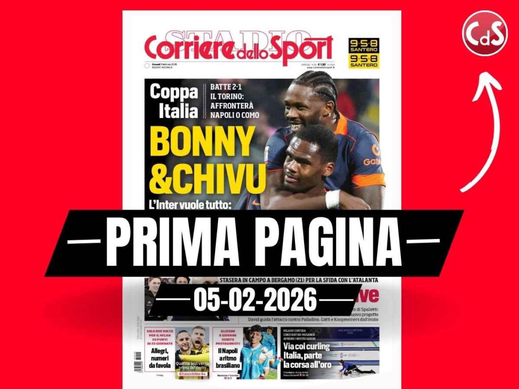 Prima pagina Corriere dello Sport: "Milan, 50 punti in 23 giornate: Allegri, numeri da favola"