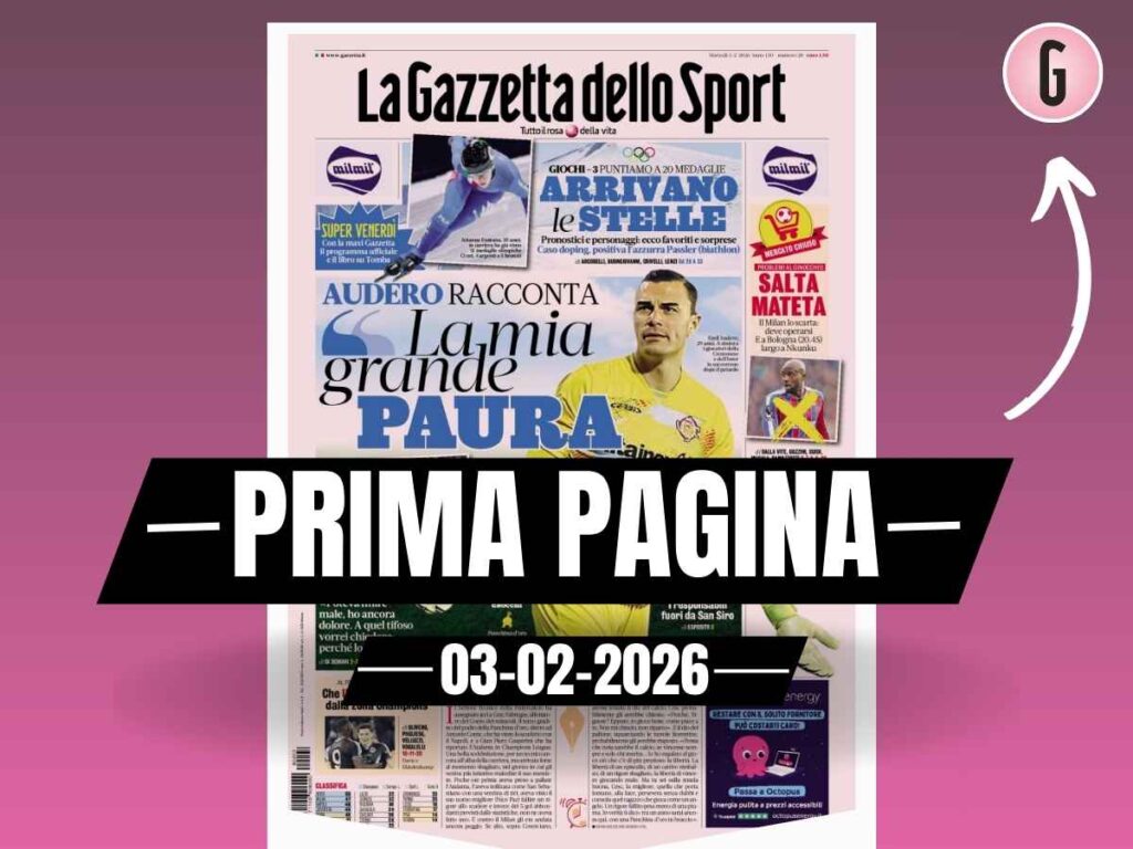 Prima pagina Gazzetta dello Sport: "Salta Mateta, il Milan lo scarta: deve operarsi"