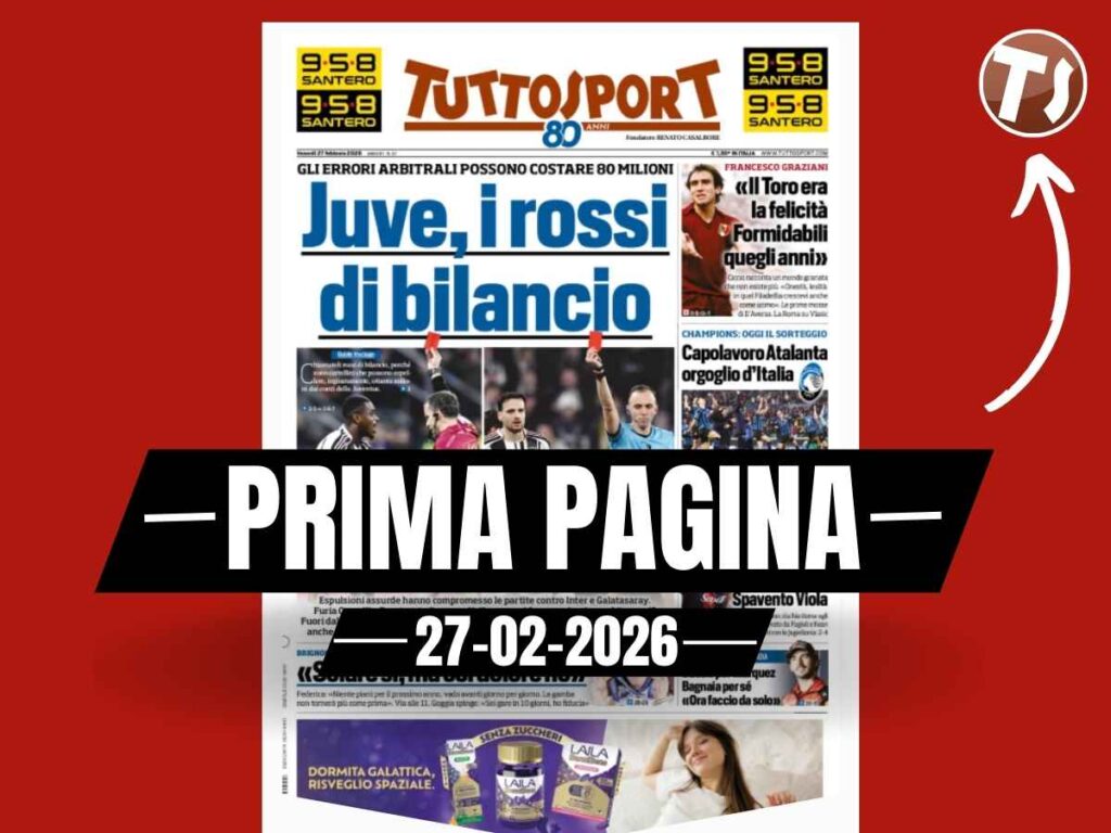 Prima pagina Tuttosport: "Capolavoro Atalanta. Bene il Bologna"