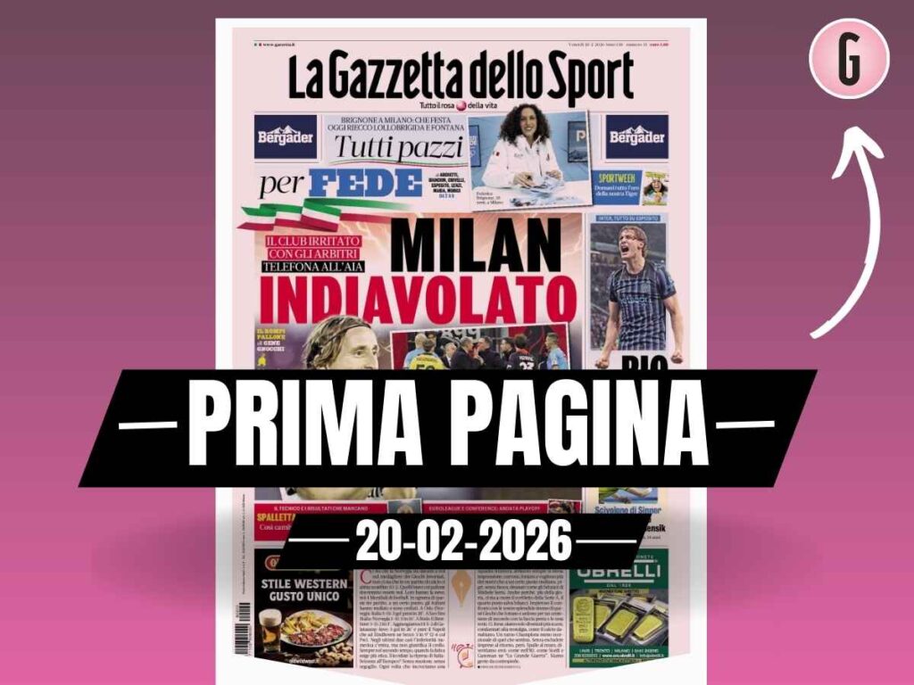 Prima pagina Gazzetta dello Sport: "Milan indiavolato: club irritato con gli arbitri, telefona all'AIA"