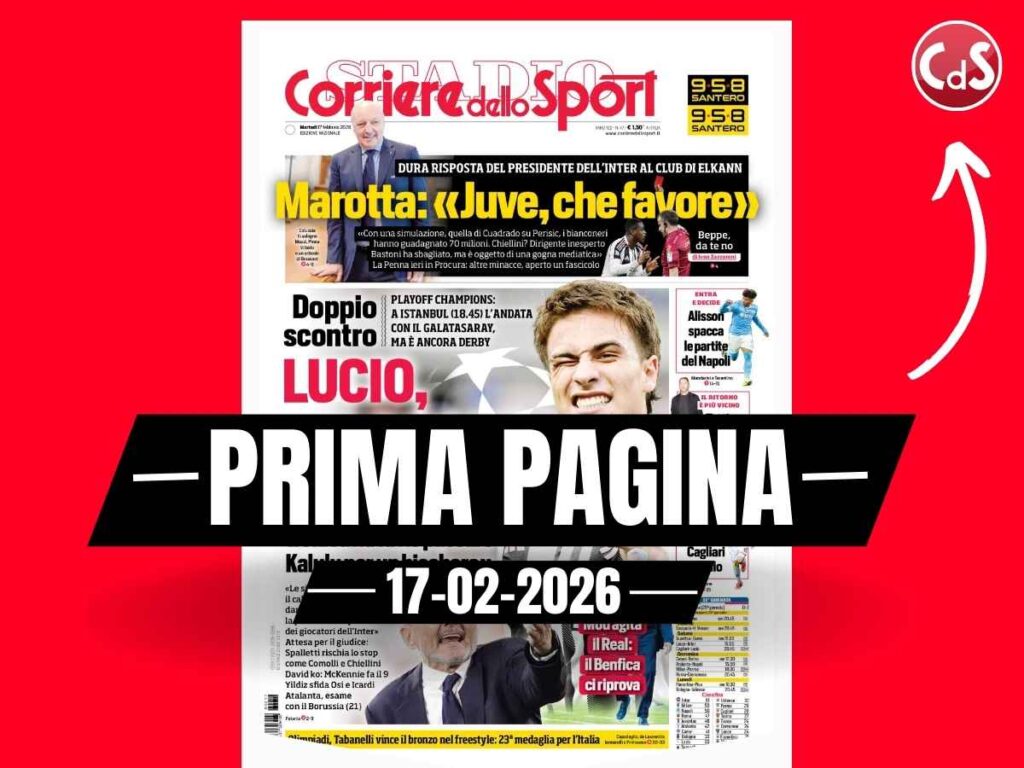 Prima pagina Corriere dello Sport: "Spalletti: 'Chivu ha fatto passare Kalulu per un bischero'"
