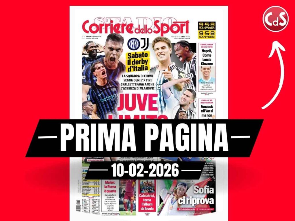Prima pagina Corriere dello Sport: "Juve limits: l'attacco dell'Inter ha 12 gol in più"