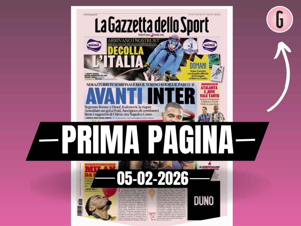 Prima pagina Gazzetta dello Sport: "Milan da record. E Nkunku è diventato un Diavolo"
