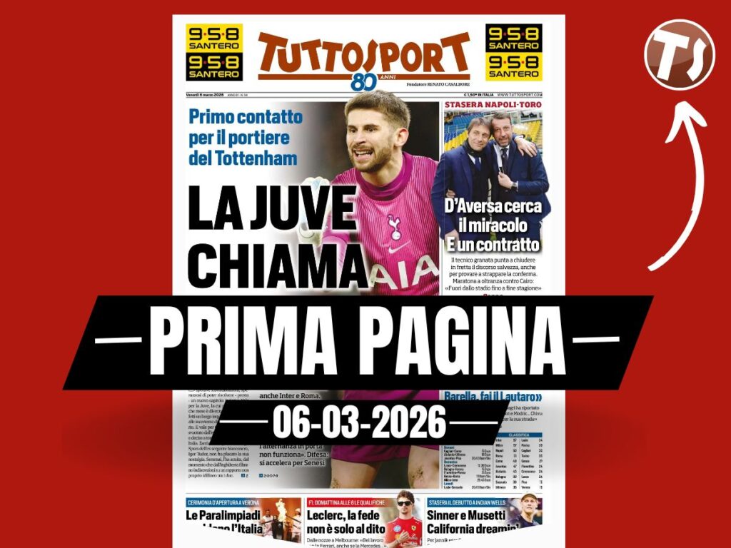 Prima pagina Tuttosport DATA