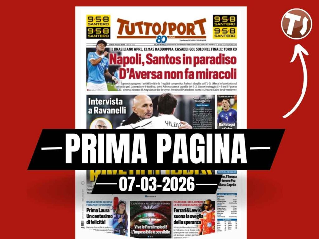 Prima pagina Tuttosport: "Da Retegui a Guler, il derby che verrà"
