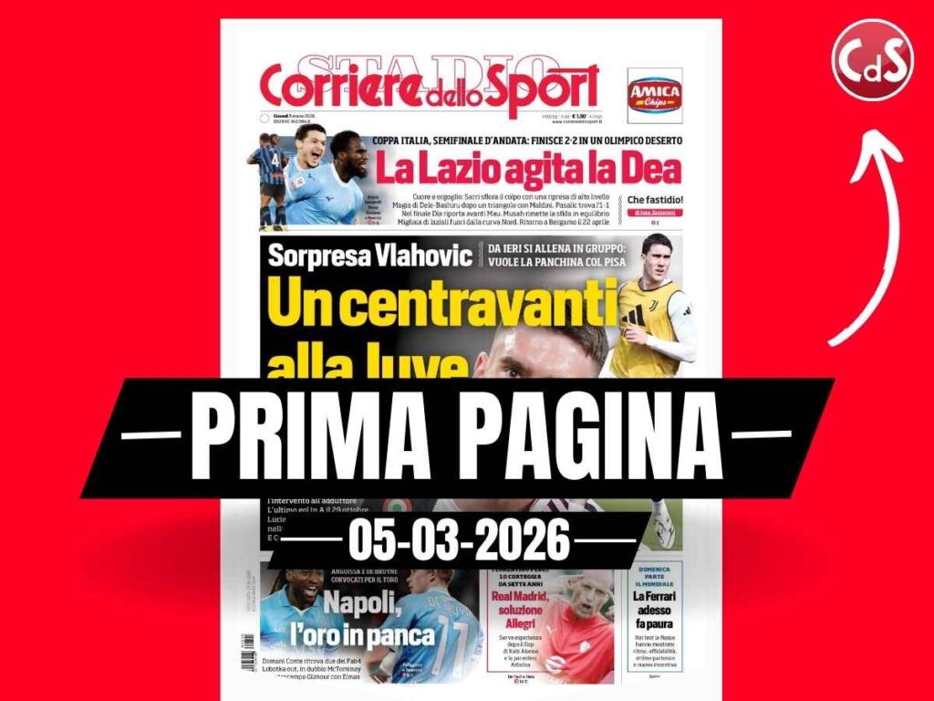 Prima pagina Corriere dello Sport: "Real Madrid, soluzione Allegri. Florentino Pérez lo corteggia da 7 anni"