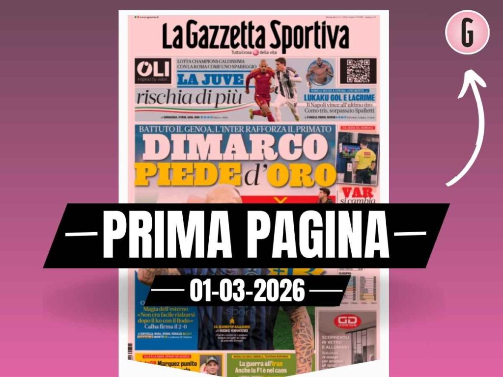 Prima pagina Gazzetta dello Sport: "Milan d'assalto in attesa del derby. A un passo André"