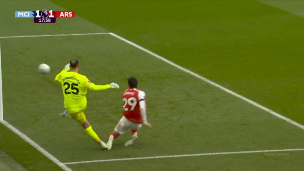 La papera di Gianluigi Donnarumma in Manchester City-Arsenal 2-1 di Premier League
