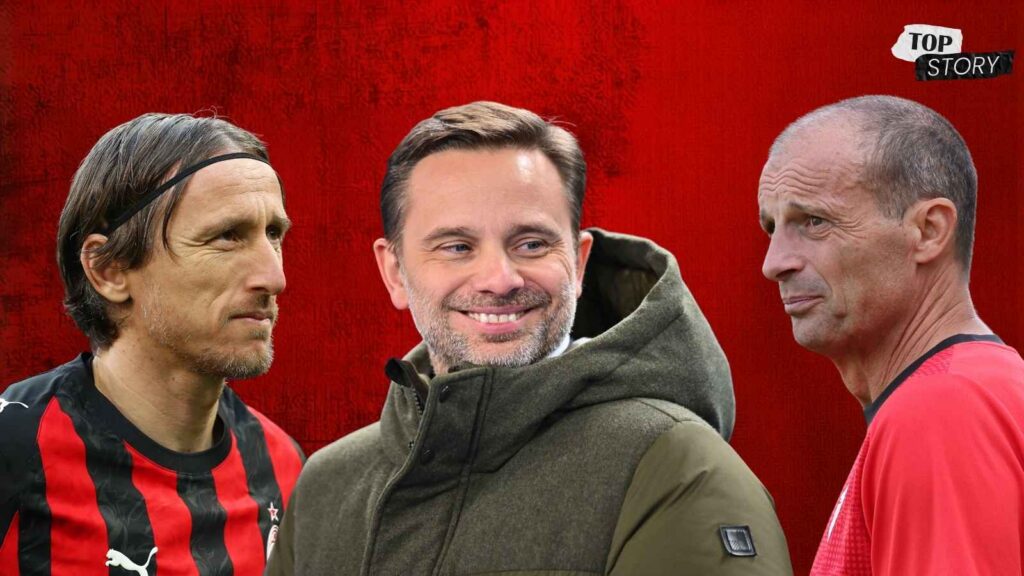 Milan, Luka Modric, Giorgio Furlani e Massimiliano Allegri