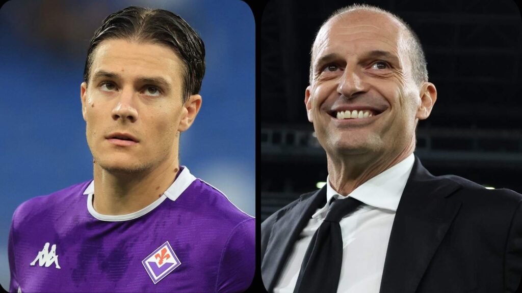 Nicolò Fagioli con la maglia della Fiorentina e Massimiliano Allegri, il primo obiettivo di mercato del Milan secondo Lamberto Zauli