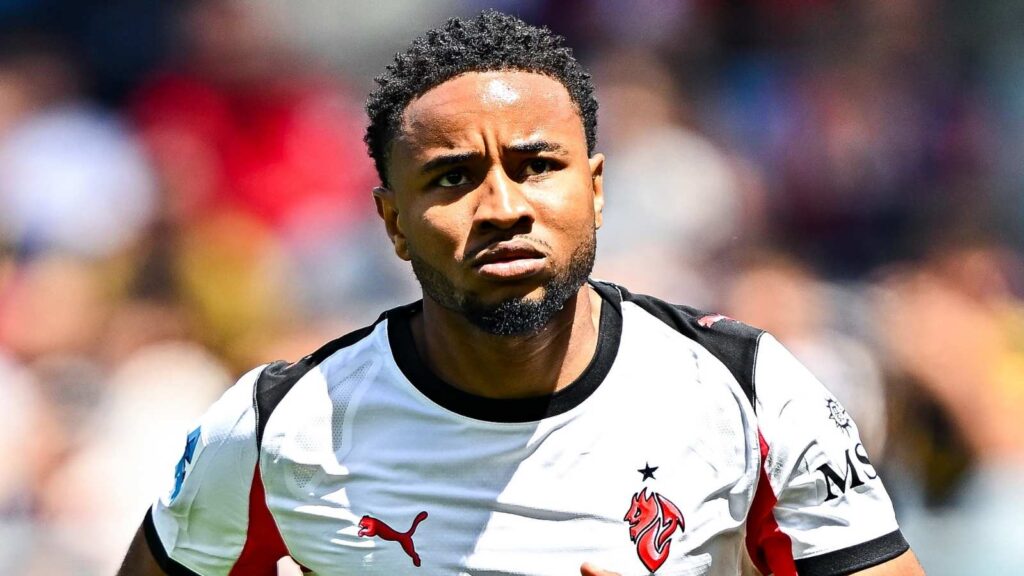 Christopher Nkunku, attaccante AC Milan, qui durante Genoa-Milan 1-2 di Serie A